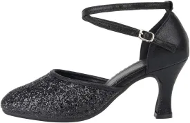 TINRYMX Womens Latin Dance Shoes Sequin Mesh Ballroom Salsa Tango Party Wedding Dance Shoes,Model-DY105