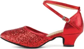 TINRYMX Womens Latin Dance Shoes Sequin Mesh Ballroom Salsa Tango Party Wedding Dance Shoes,Model-DY105