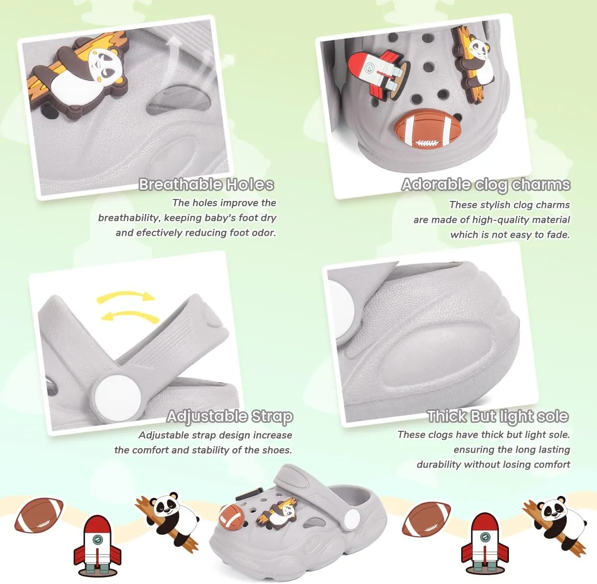Toddler Cute Garden Clogs Boys Girls Slip On Shoes Summer Lightweight Outdoor Slides Sandals Infant Children Beach Pool Shoes (Toddler/Little Kids)