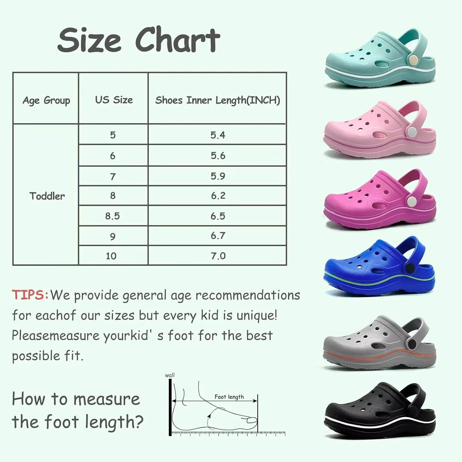 Toddler Girls Boys Clogs Classic Garden Shower Beach Pool Swim Slip on Sandals Slides Children Kid Cute Water Shoes