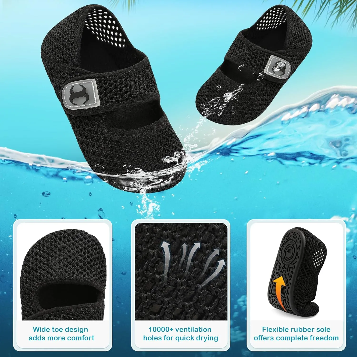 Toddler Water Shoes Baby Boy Girl Beach Swim Shoes Quick Dry Barefoot Socks Shoes Summer Slide Sandals