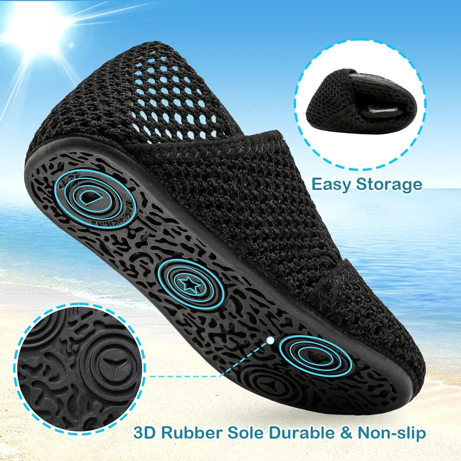 Toddler Water Shoes Baby Boy Girl Beach Swim Shoes Quick Dry Barefoot Socks Shoes Summer Slide Sandals