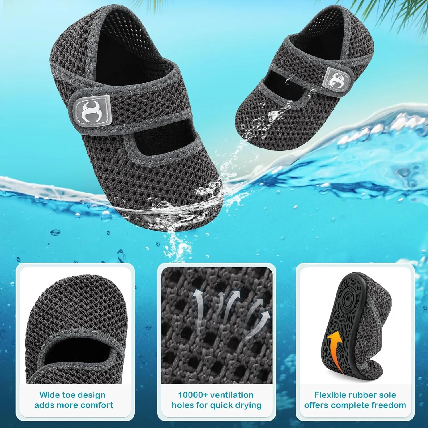 Toddler Water Shoes Baby Boy Girl Beach Swim Shoes Quick Dry Barefoot Socks Shoes Summer Slide Sandals