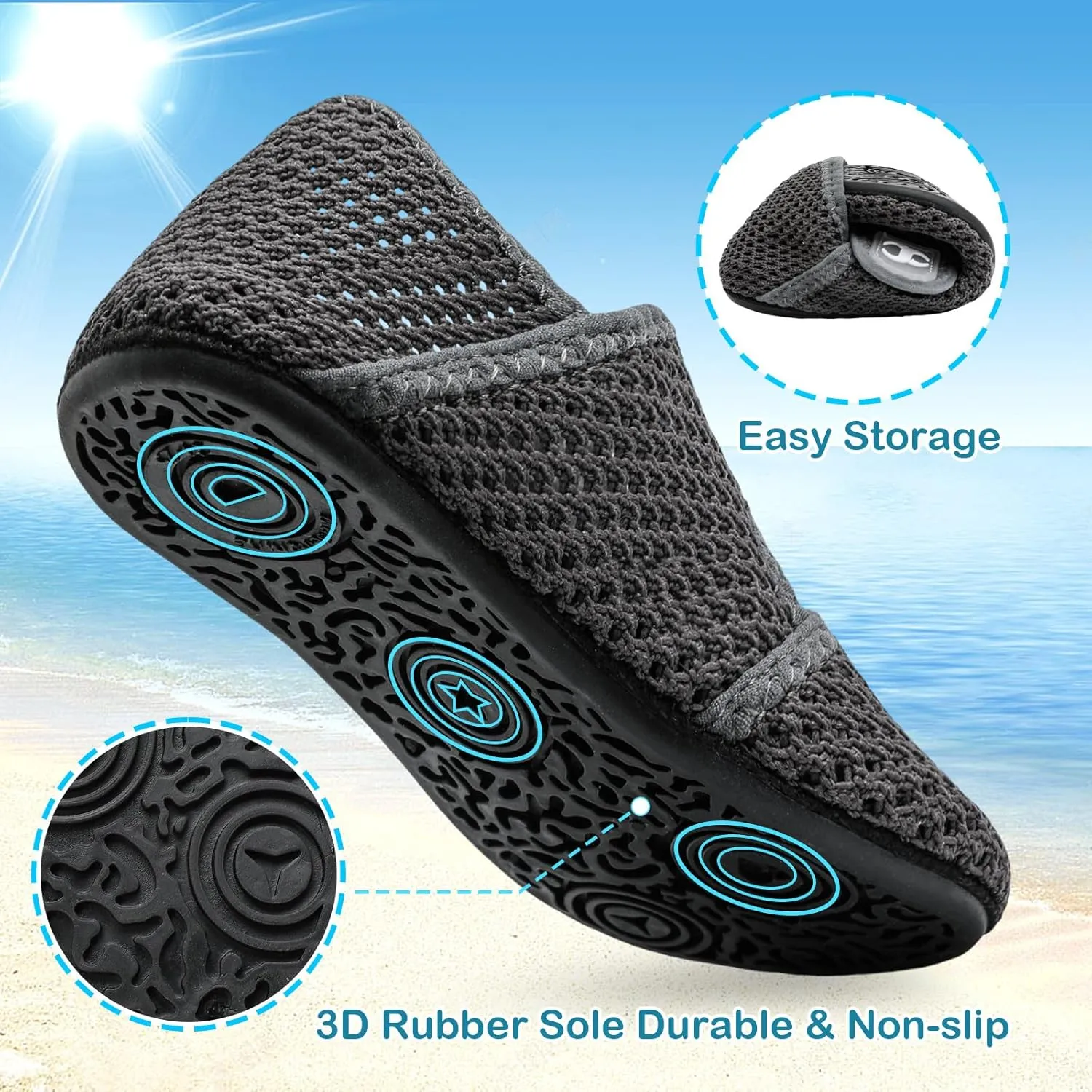 Toddler Water Shoes Baby Boy Girl Beach Swim Shoes Quick Dry Barefoot Socks Shoes Summer Slide Sandals