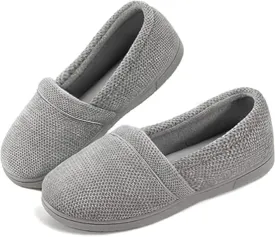 ULTRAIDEAS Women's Grace Closed Back Slippers, Memory Foam Loafer House Shoes with Rubber Sole