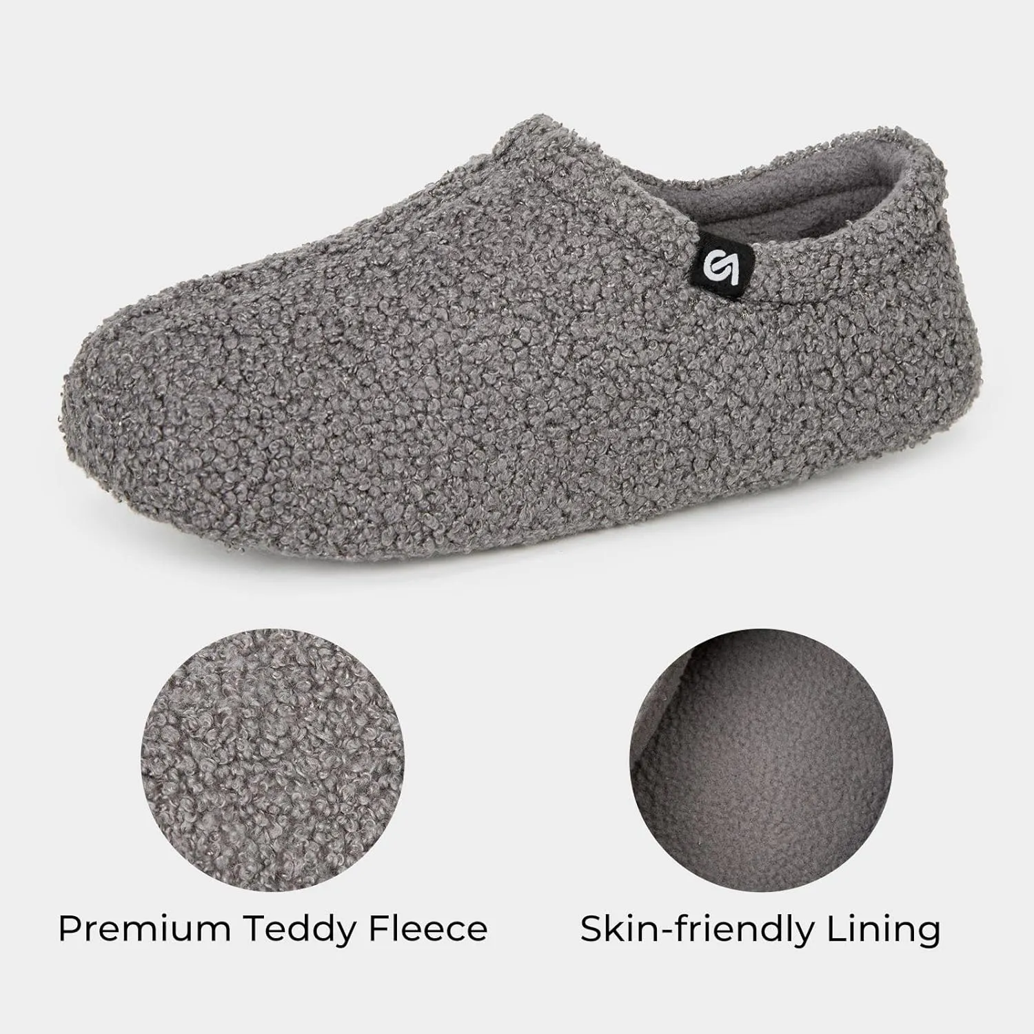 VeraCosy Women's Fuzzy Teddy Slippers Lightweight Memory Foam Indoor House Shoes