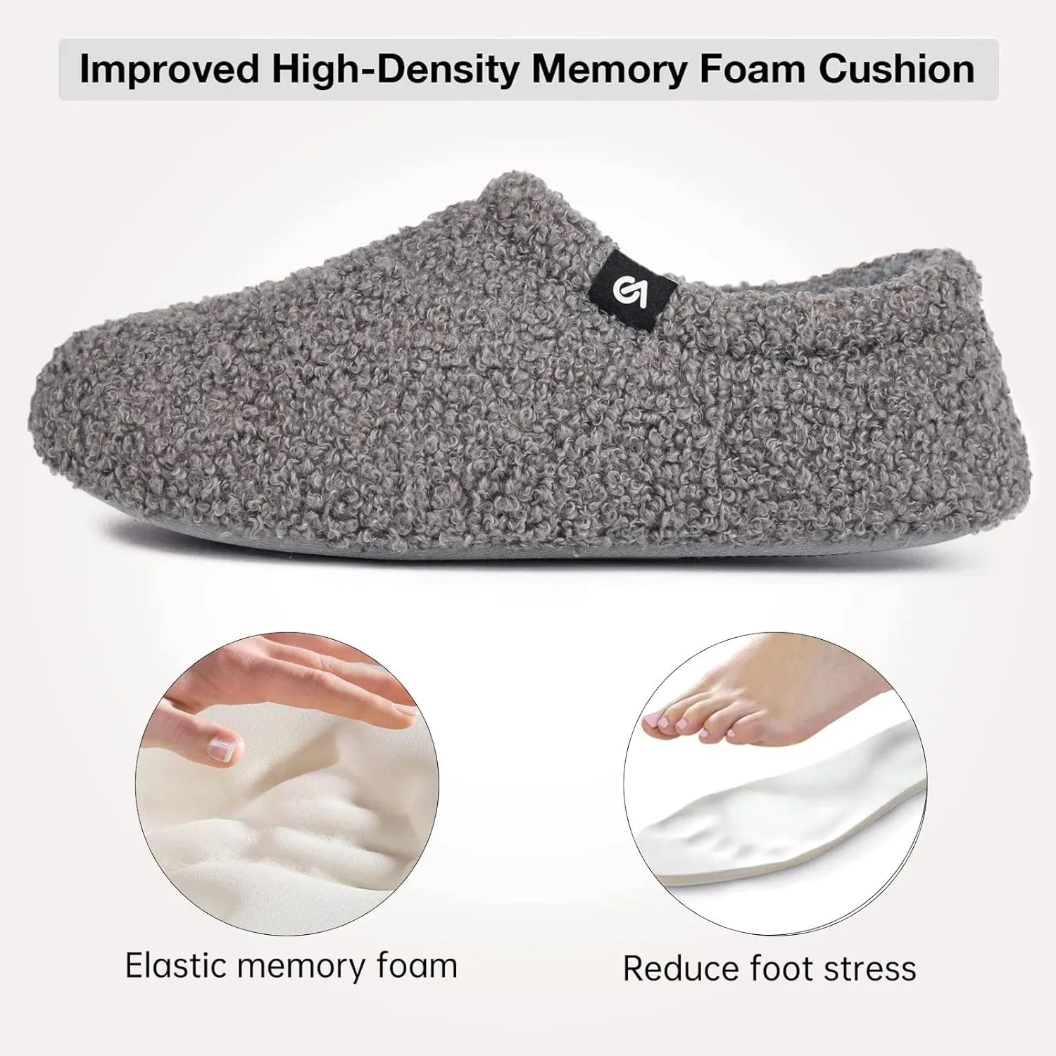 VeraCosy Women's Fuzzy Teddy Slippers Lightweight Memory Foam Indoor House Shoes