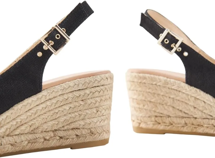 VISCATA Gavina Canvas Slingback Wedge with Ankle Strap Handmade 2  Heel Women's Sandals with Breathable Organic Cotton Canvas and 100% Natural Jute Midsole for all Casual Occasions