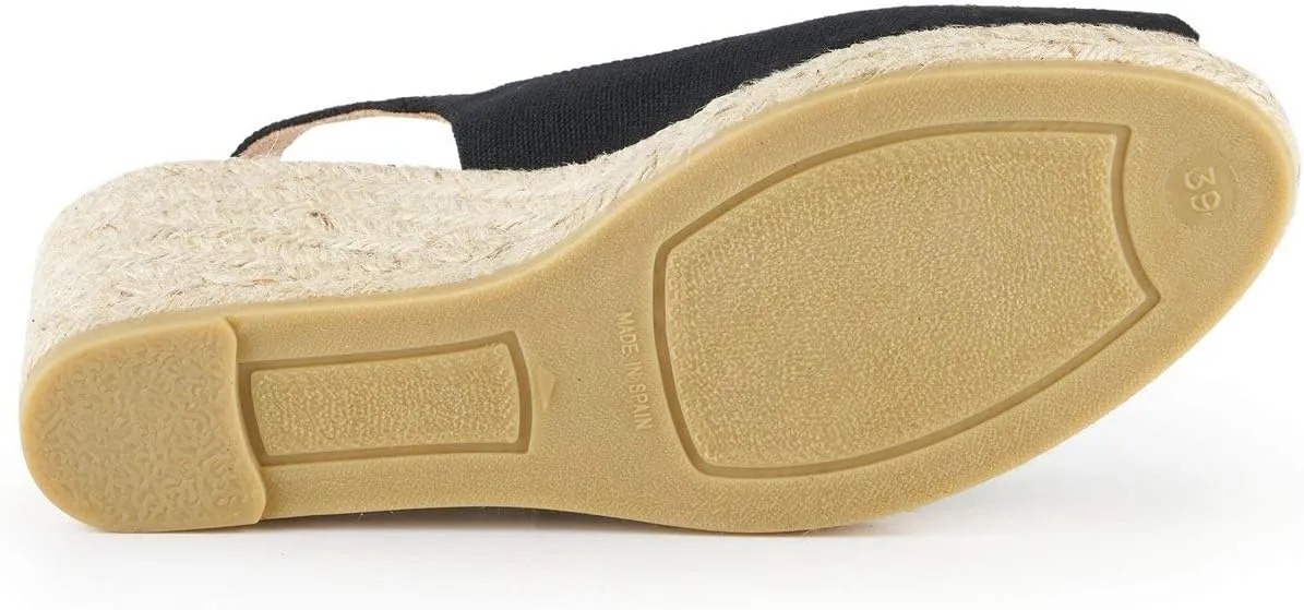 VISCATA Gavina Canvas Slingback Wedge with Ankle Strap Handmade 2  Heel Women's Sandals with Breathable Organic Cotton Canvas and 100% Natural Jute Midsole for all Casual Occasions