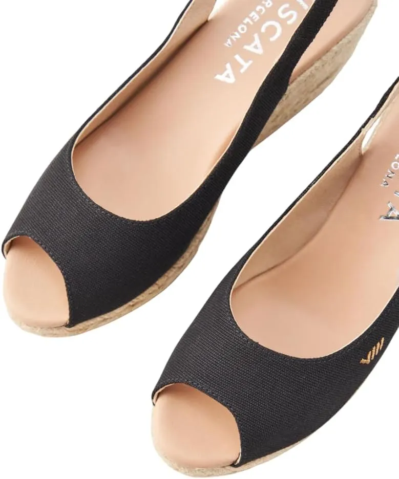 VISCATA Gavina Canvas Slingback Wedge with Ankle Strap Handmade 2  Heel Women's Sandals with Breathable Organic Cotton Canvas and 100% Natural Jute Midsole for all Casual Occasions