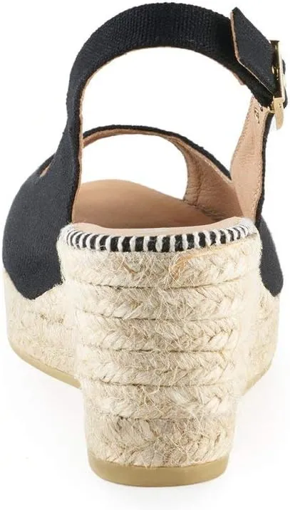 VISCATA Gavina Canvas Slingback Wedge with Ankle Strap Handmade 2  Heel Women's Sandals with Breathable Organic Cotton Canvas and 100% Natural Jute Midsole for all Casual Occasions