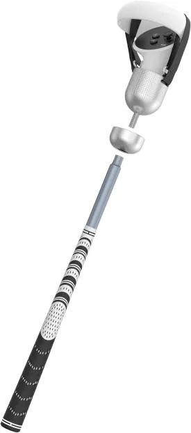 VR Golf Club for Oculus Quest 2, Alluminum Weighted VR Golf Club Handle Attachment Compatible with Meta Quest 2, with 1: 1 Sleeve, Counterweight and Realistic Rubber Grip