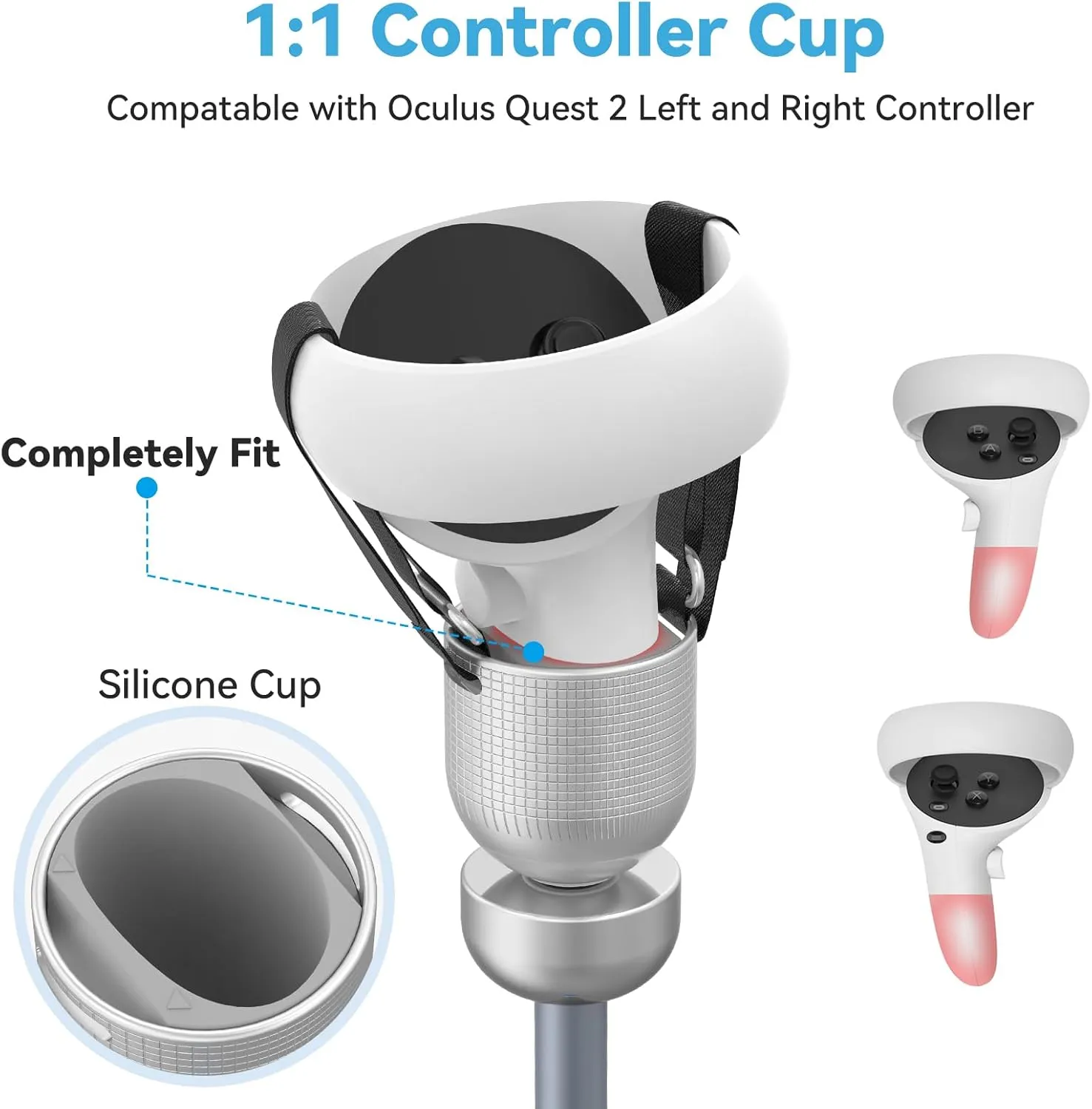 VR Golf Club for Oculus Quest 2, Alluminum Weighted VR Golf Club Handle Attachment Compatible with Meta Quest 2, with 1: 1 Sleeve, Counterweight and Realistic Rubber Grip