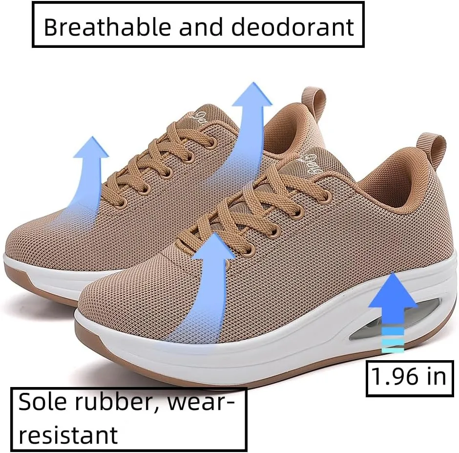 Walking Shoes for Women Air Cushion Nurse Slip Resistant Work Running Sneakers Food Service Platform Comfortable All Day Weight Light