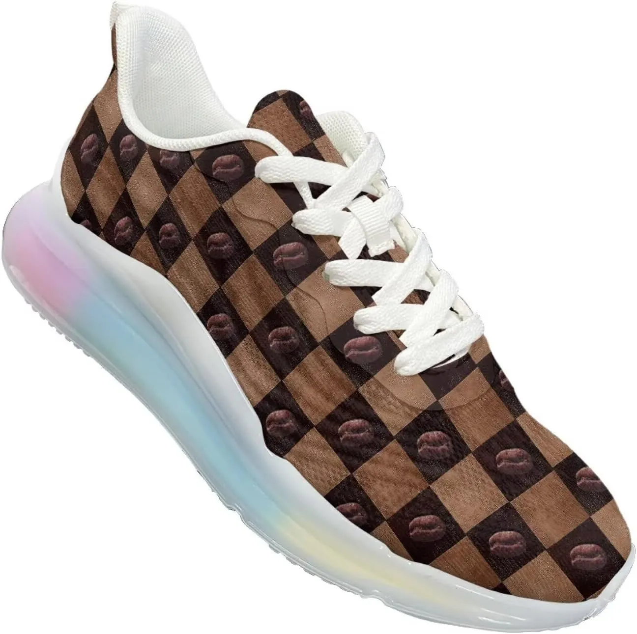 Women's Flower Sneakers Cozy Breathable Lightweight Non-Slip Air Cushion Outdoor Running Shoes for Women US 6-11