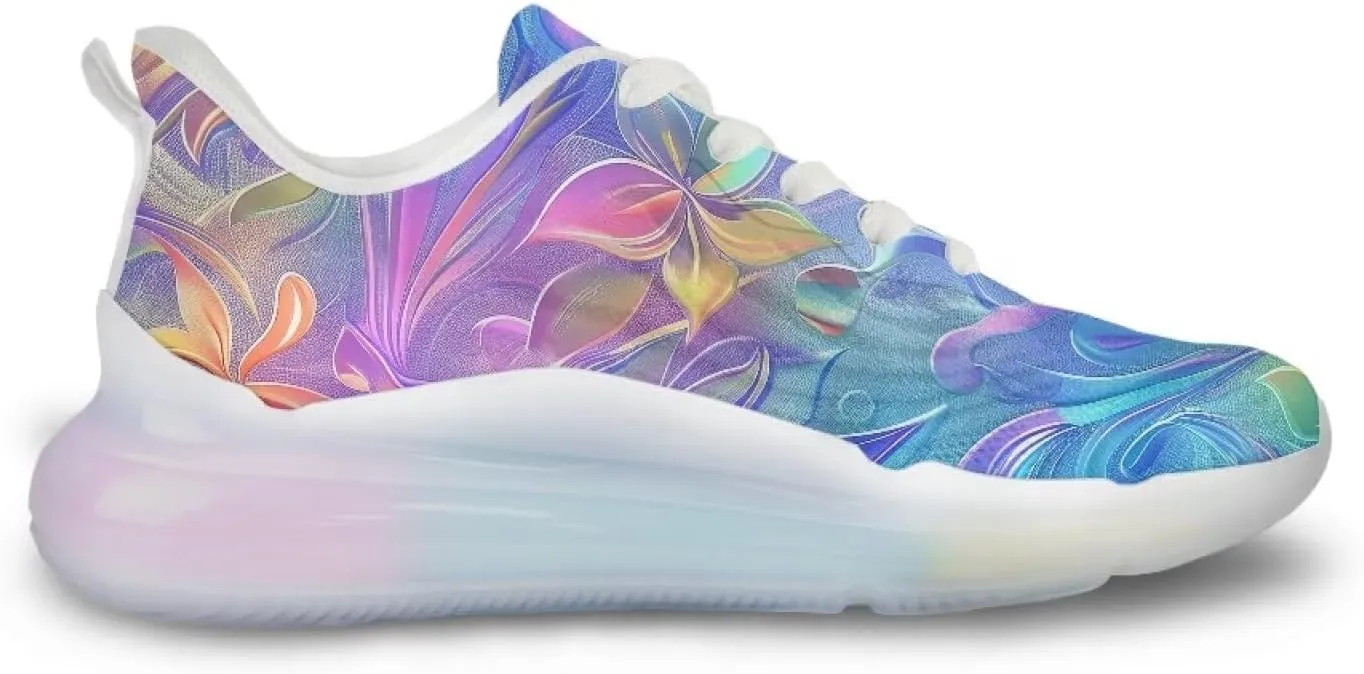Women's Flower Sneakers Cozy Breathable Lightweight Non-Slip Air Cushion Outdoor Running Shoes for Women US 6-11