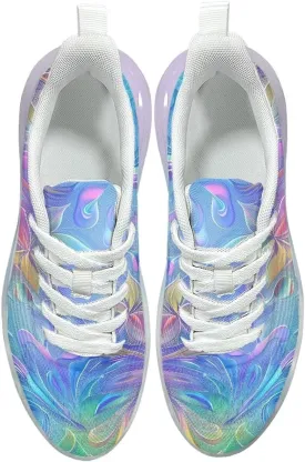 Women's Flower Sneakers Cozy Breathable Lightweight Non-Slip Air Cushion Outdoor Running Shoes for Women US 6-11