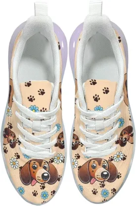 Women's Flower Sneakers Cozy Breathable Lightweight Non-Slip Air Cushion Outdoor Running Shoes for Women US 6-11