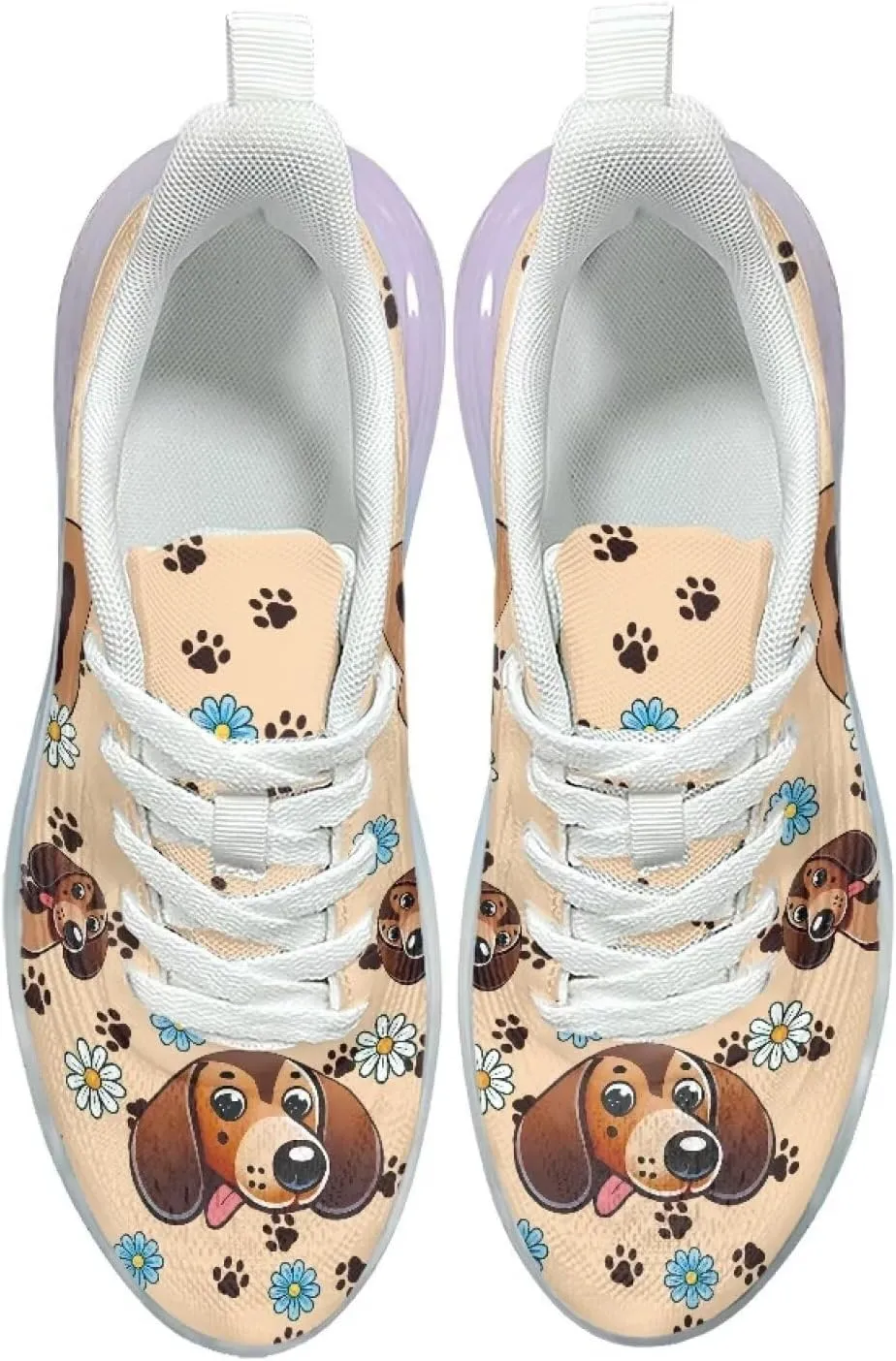 Women's Flower Sneakers Cozy Breathable Lightweight Non-Slip Air Cushion Outdoor Running Shoes for Women US 6-11