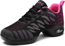 Women's Jazz Shoes Lace-up Dance Sneakers Lady Split Sole Air Cushion Modern Dance Shoes Platform