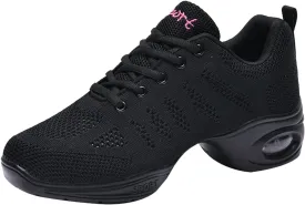 Women's Jazz Shoes Lace-up Dance Sneakers Lady Split Sole Air Cushion Modern Dance Shoes Platform