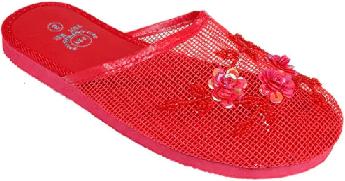 Women's Mesh Slippers With Sequin Available in 15 Colors