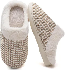 YALOX Slippers for Womens Warm Memory Foam Anti-Slip House Shoes Comfortable Cotton Slippers Home Bedroom Shoes Indoor & Outdoor