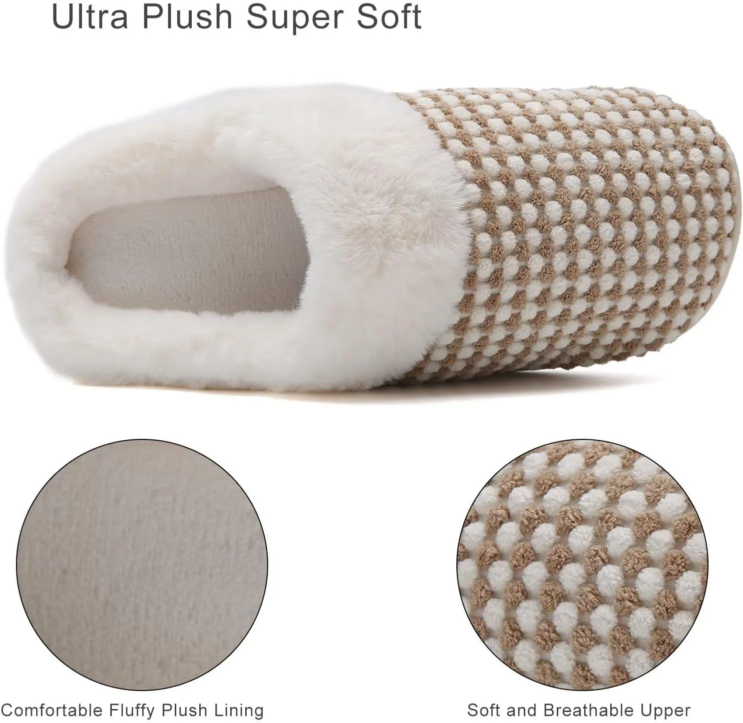 YALOX Slippers for Womens Warm Memory Foam Anti-Slip House Shoes Comfortable Cotton Slippers Home Bedroom Shoes Indoor & Outdoor