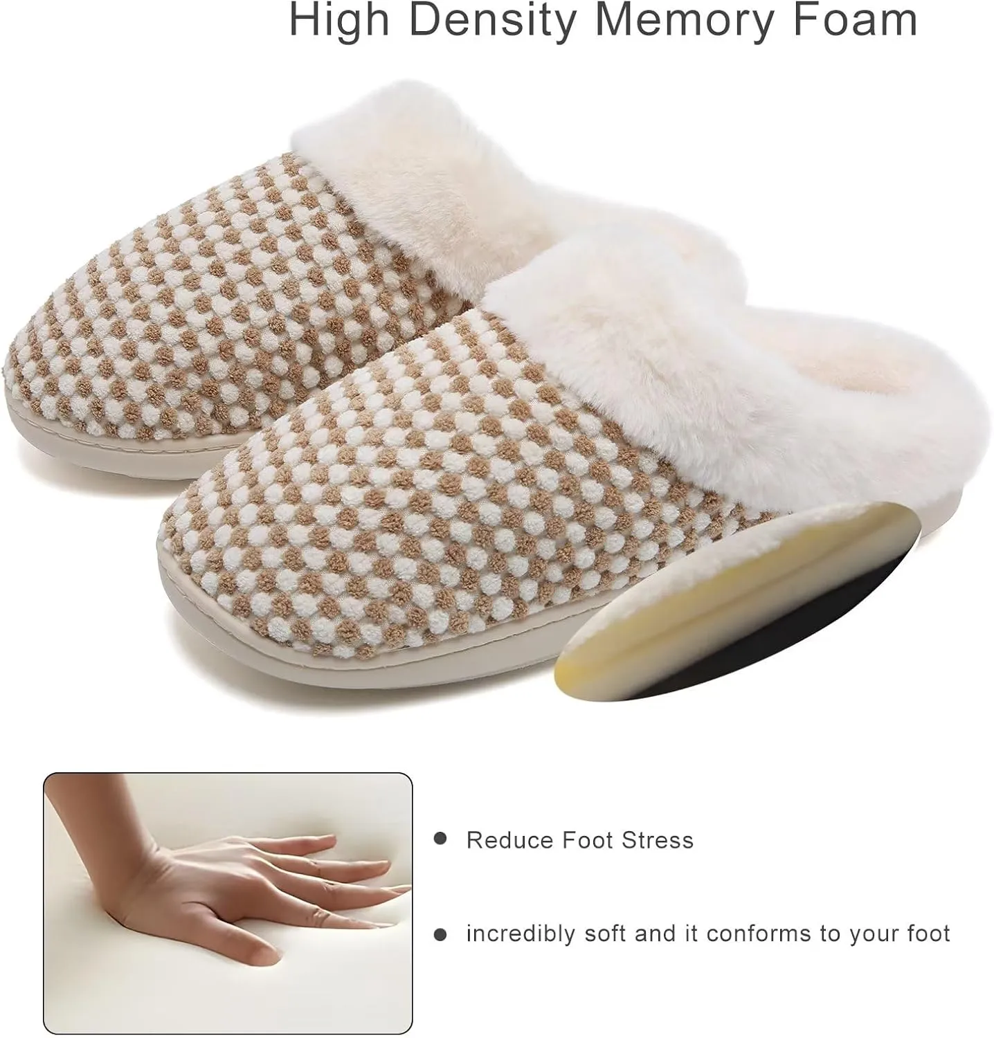 YALOX Slippers for Womens Warm Memory Foam Anti-Slip House Shoes Comfortable Cotton Slippers Home Bedroom Shoes Indoor & Outdoor