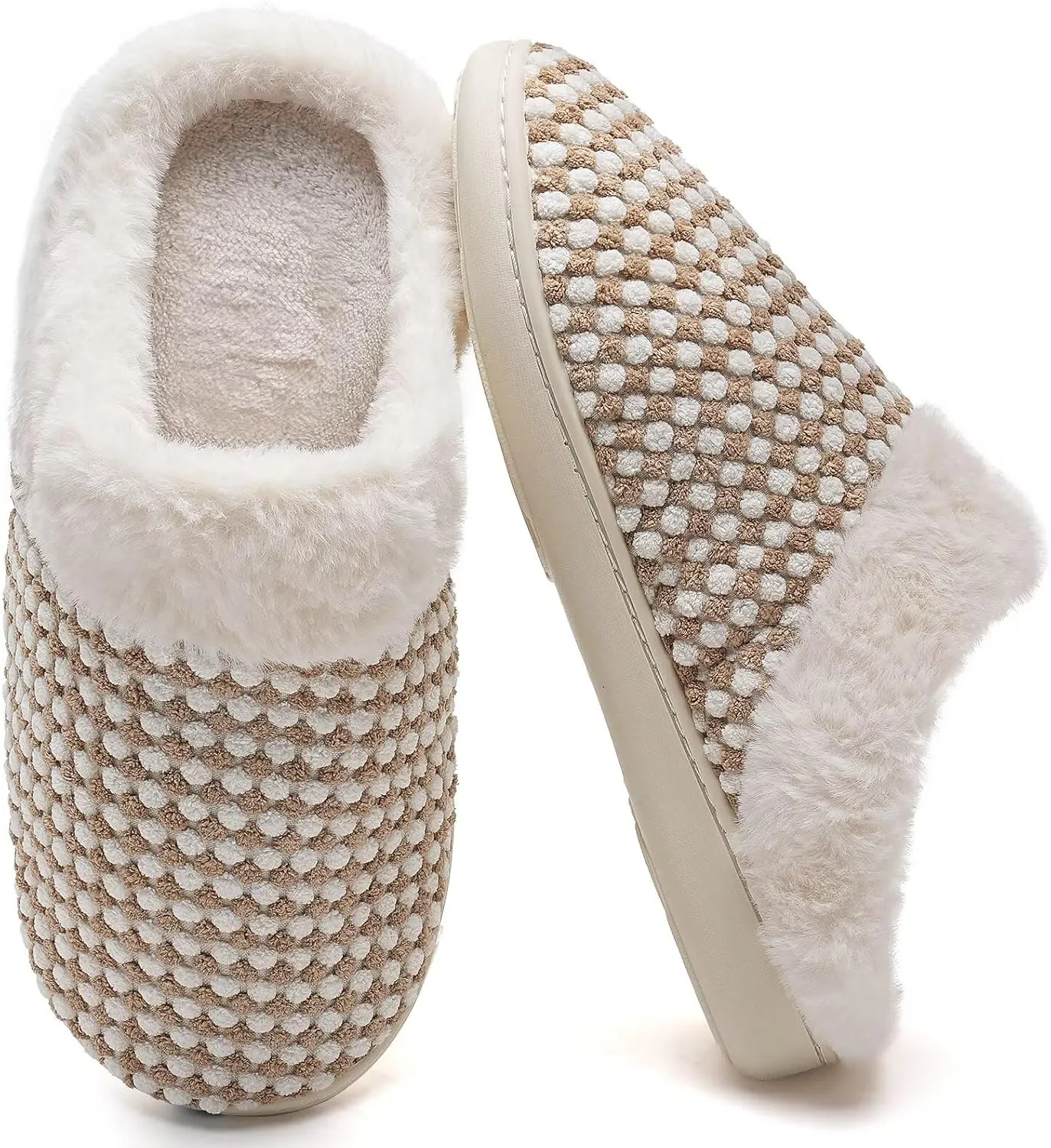 YALOX Slippers for Womens Warm Memory Foam Anti-Slip House Shoes Comfortable Cotton Slippers Home Bedroom Shoes Indoor & Outdoor