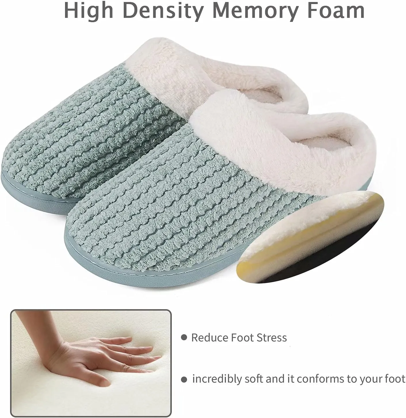 YALOX Slippers for Womens Warm Memory Foam Anti-Slip House Shoes Comfortable Cotton Slippers Home Bedroom Shoes Indoor & Outdoor