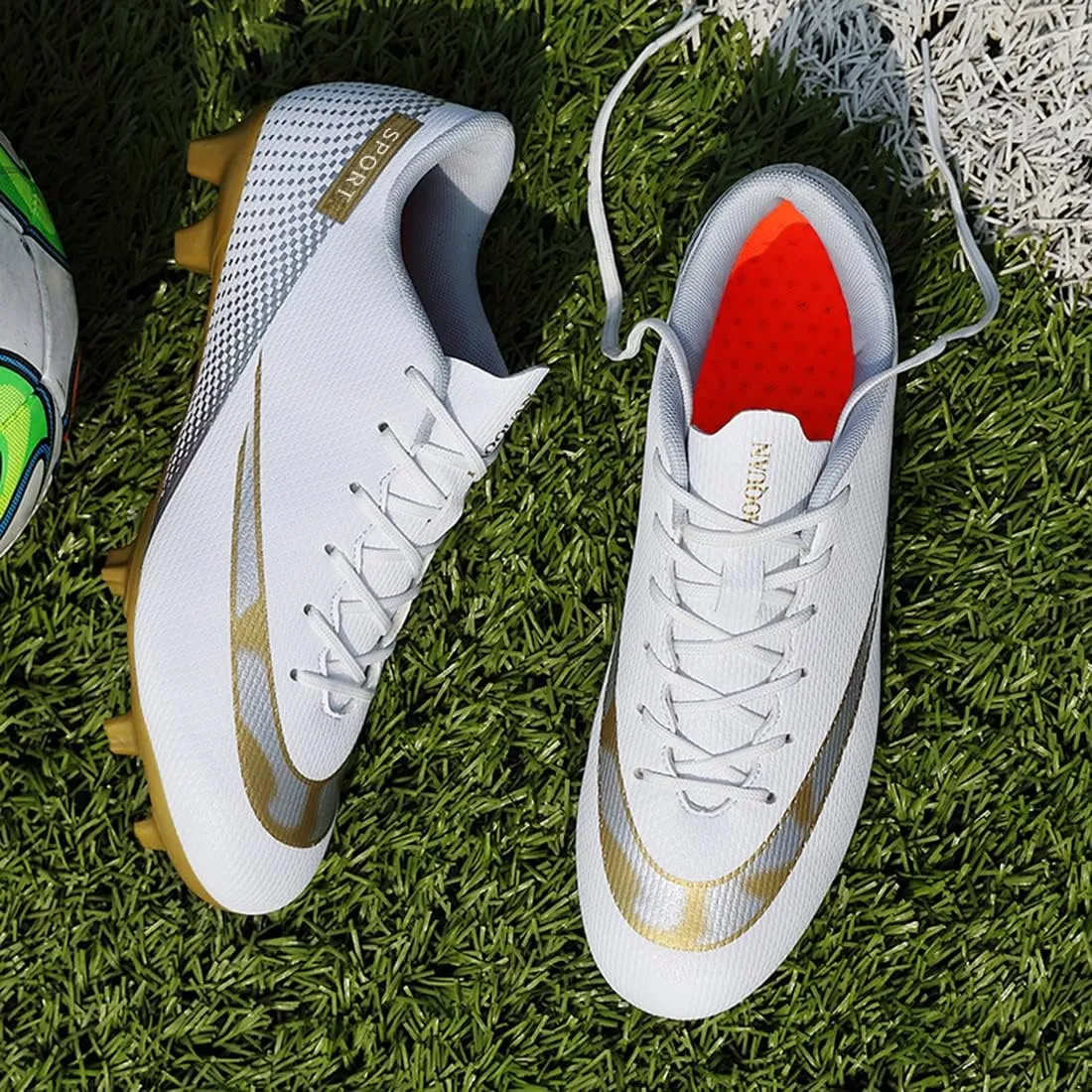 YDVXBE Men's Football Cleats Soccer Shoes Youth Athletic FG Football Shoes Spike Adult Sneaker for Outdoor/Competition/Training