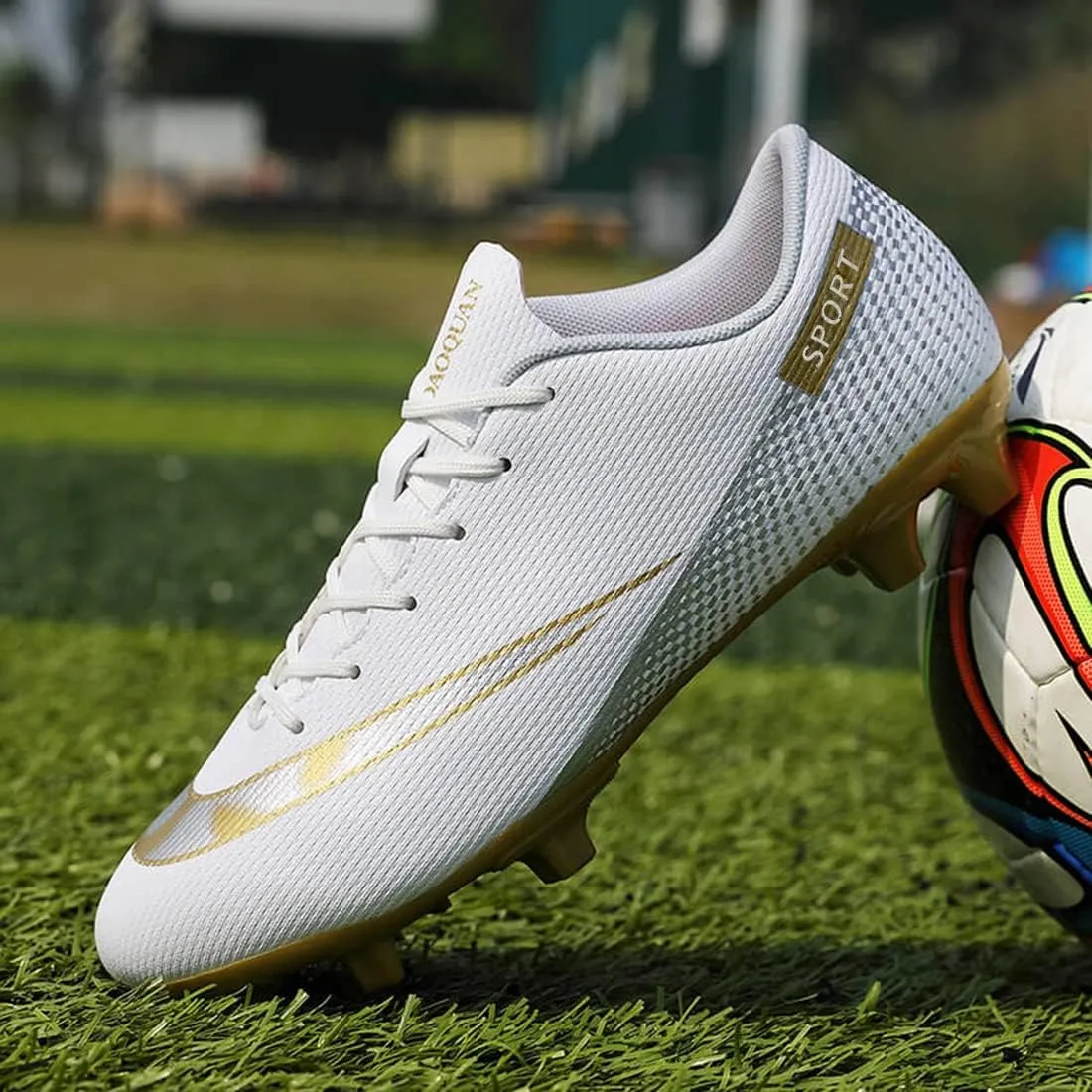 YDVXBE Men's Football Cleats Soccer Shoes Youth Athletic FG Football Shoes Spike Adult Sneaker for Outdoor/Competition/Training